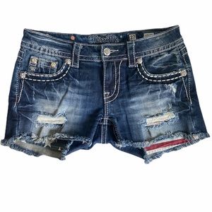 Miss Me American Flag Peek-A-Boo Shorts